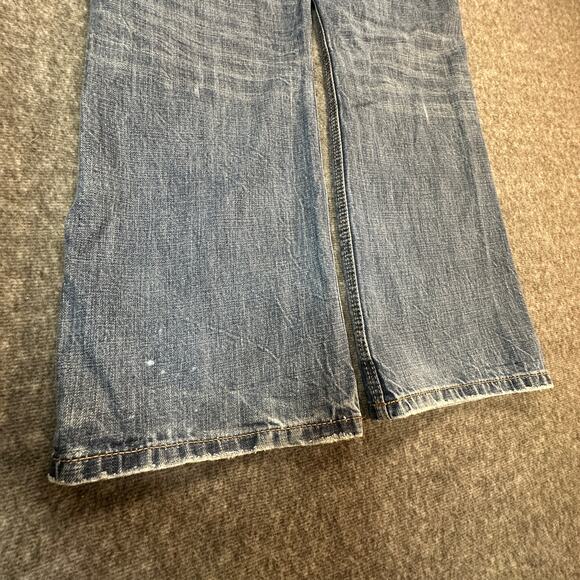 Express Jeans Mens 32x30 Blue Medium Wash Low Rise Loose Bootcut Blake Western - Picture 9 of 14